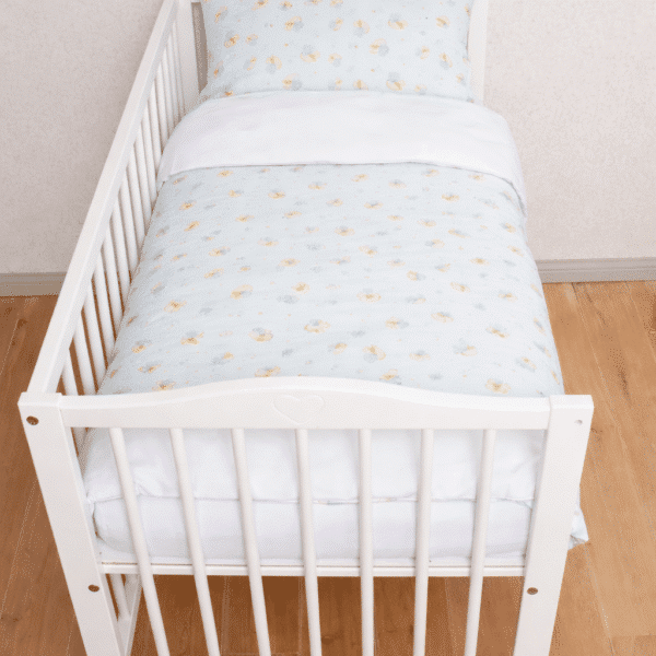 Baby bedding set with frogs (blue)