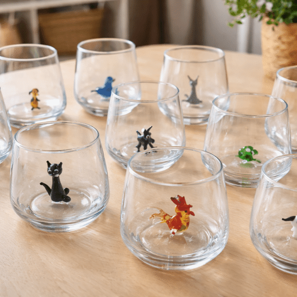 Animal figurine drinking glasses
