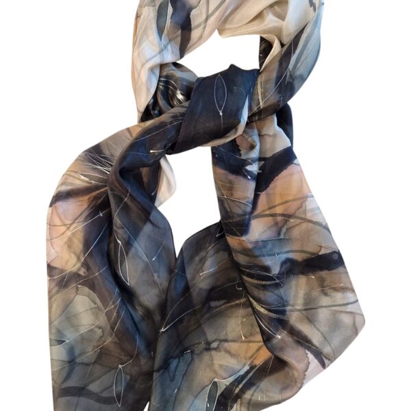 Silk scarf in brown and grey tones