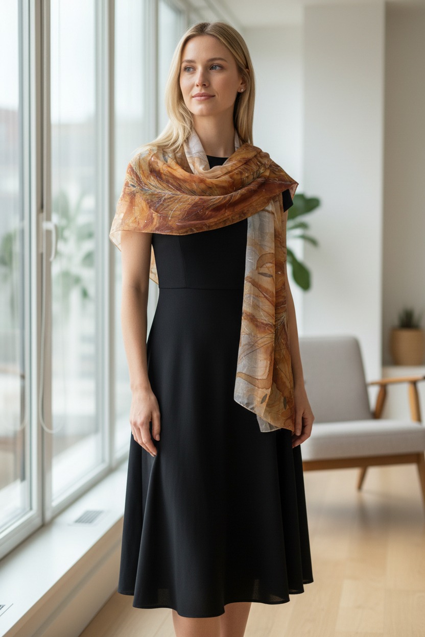 Hand-painted silk scarves