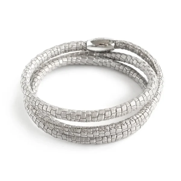 Lizard-pattern leather bracelet