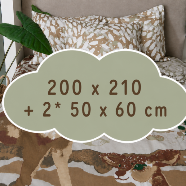 200 x 210 + 2* 50 x 60 cm